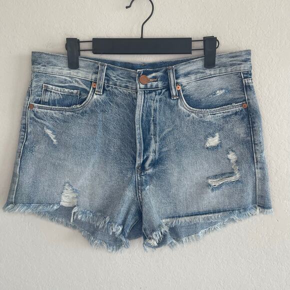 BlankNYC Women's High-Rise Distressed Denim Shorts Blue - Size 29 - Picture 1 of 5